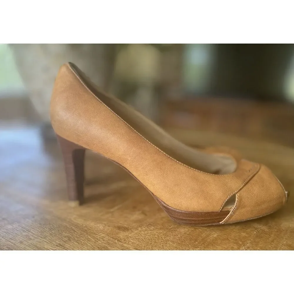 Stuart Weitzman Womens Sz 6M Shoes Brown Leather Pump Fashion Career Event Heel